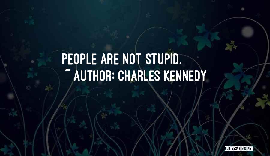 Charles Kennedy Quotes: People Are Not Stupid.