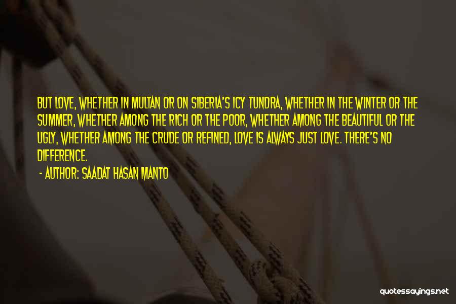 Saadat Hasan Manto Quotes: But Love, Whether In Multan Or On Siberia's Icy Tundra, Whether In The Winter Or The Summer, Whether Among The