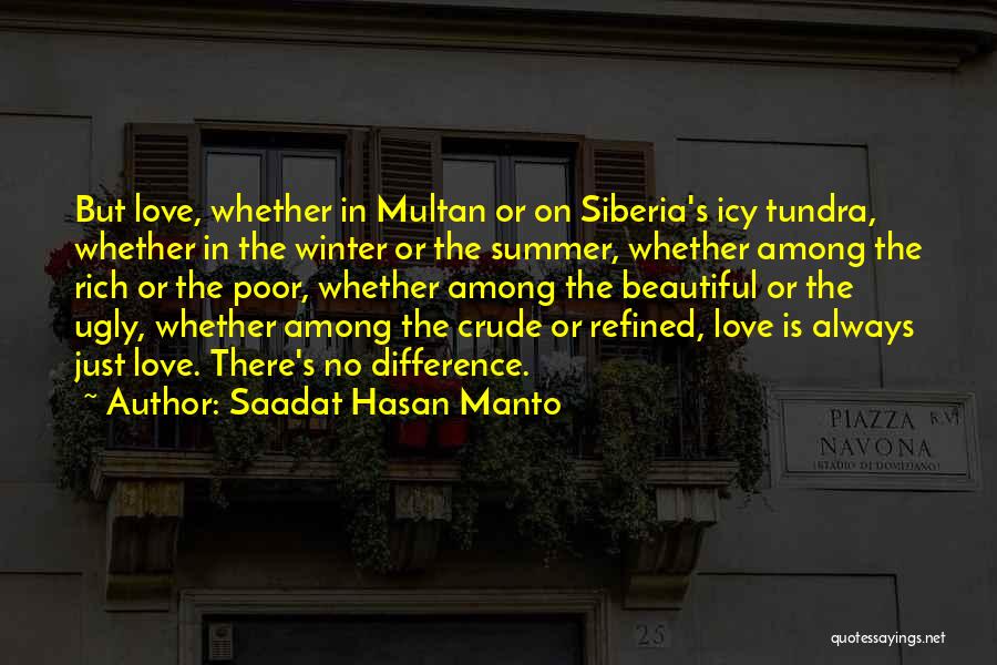 Saadat Hasan Manto Quotes: But Love, Whether In Multan Or On Siberia's Icy Tundra, Whether In The Winter Or The Summer, Whether Among The