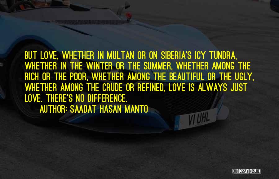 Saadat Hasan Manto Quotes: But Love, Whether In Multan Or On Siberia's Icy Tundra, Whether In The Winter Or The Summer, Whether Among The
