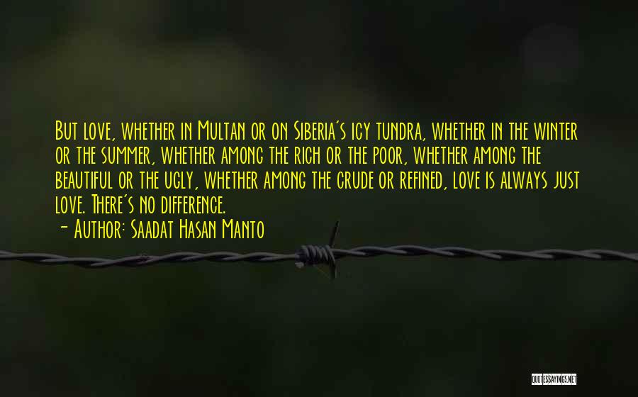 Saadat Hasan Manto Quotes: But Love, Whether In Multan Or On Siberia's Icy Tundra, Whether In The Winter Or The Summer, Whether Among The