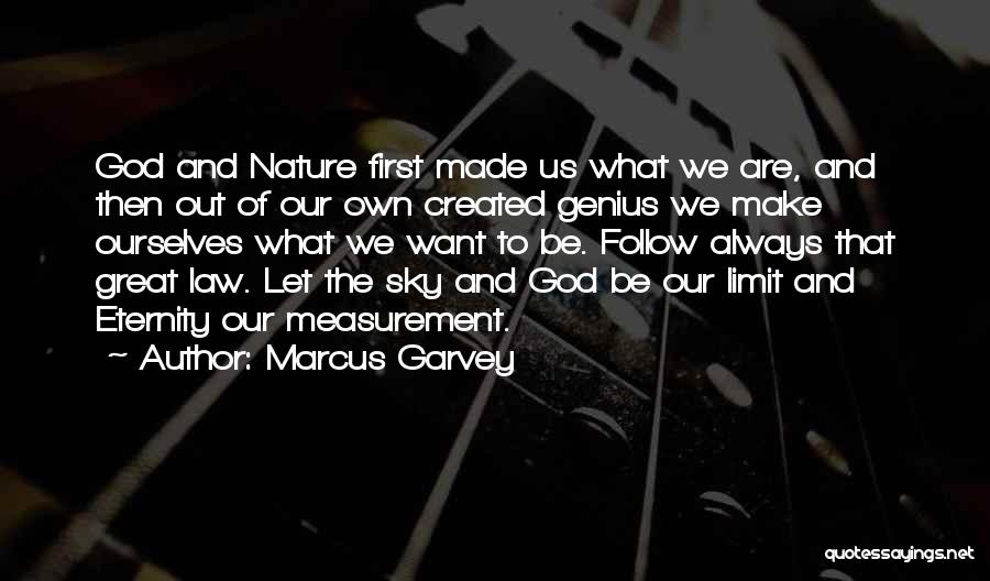 Marcus Garvey Quotes: God And Nature First Made Us What We Are, And Then Out Of Our Own Created Genius We Make Ourselves