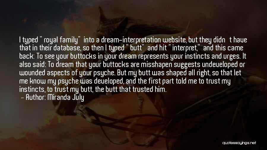 Miranda July Quotes: I Typed Royal Family Into A Dream-interpretation Website, But They Didn't Have That In Their Database, So Then I Typed