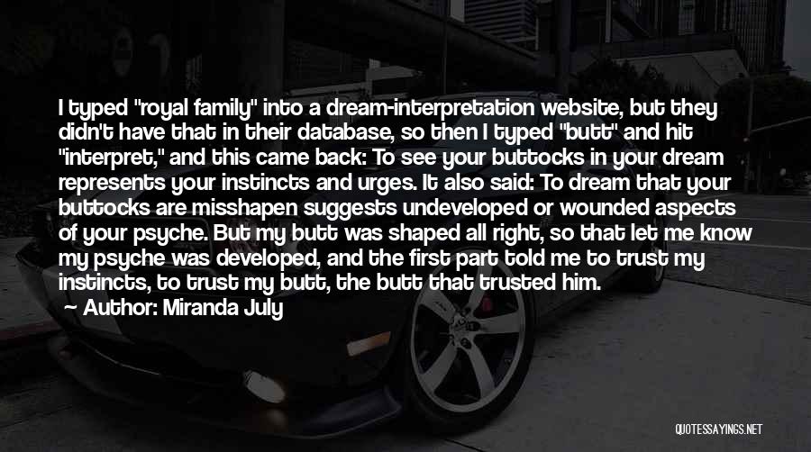 Miranda July Quotes: I Typed Royal Family Into A Dream-interpretation Website, But They Didn't Have That In Their Database, So Then I Typed