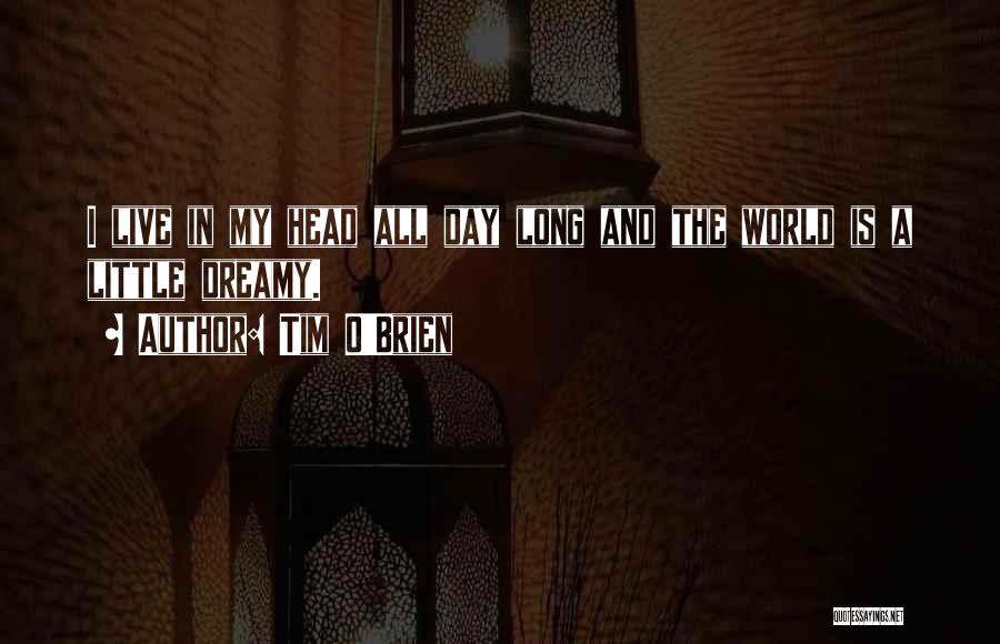 Tim O'Brien Quotes: I Live In My Head All Day Long And The World Is A Little Dreamy.