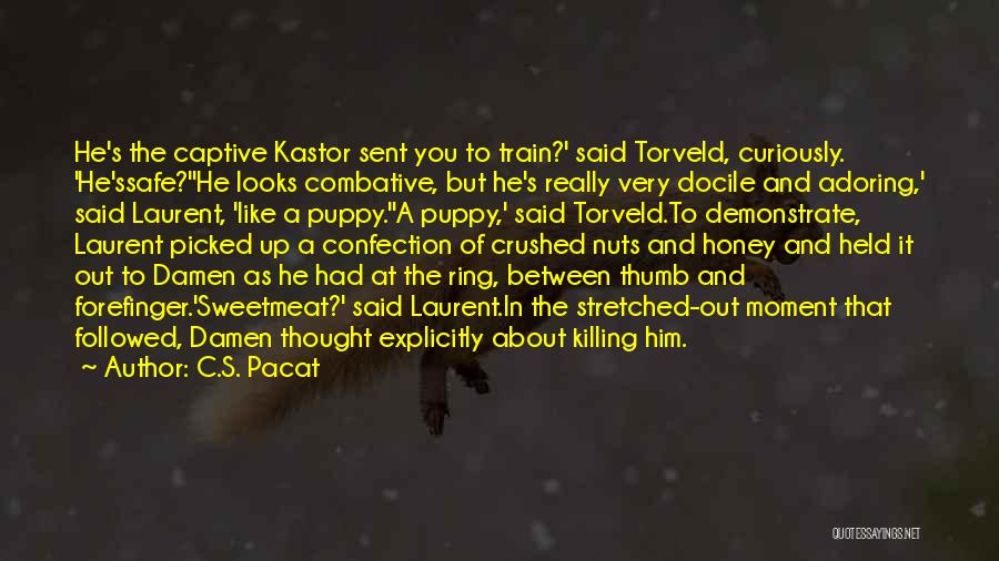 C.S. Pacat Quotes: He's The Captive Kastor Sent You To Train?' Said Torveld, Curiously. 'he'ssafe?''he Looks Combative, But He's Really Very Docile And