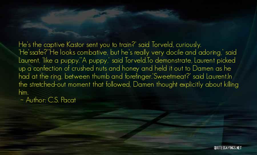 C.S. Pacat Quotes: He's The Captive Kastor Sent You To Train?' Said Torveld, Curiously. 'he'ssafe?''he Looks Combative, But He's Really Very Docile And