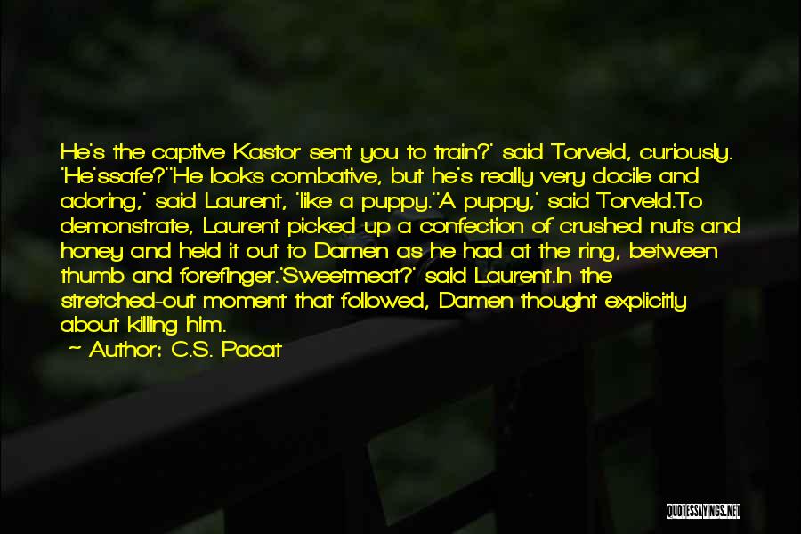 C.S. Pacat Quotes: He's The Captive Kastor Sent You To Train?' Said Torveld, Curiously. 'he'ssafe?''he Looks Combative, But He's Really Very Docile And