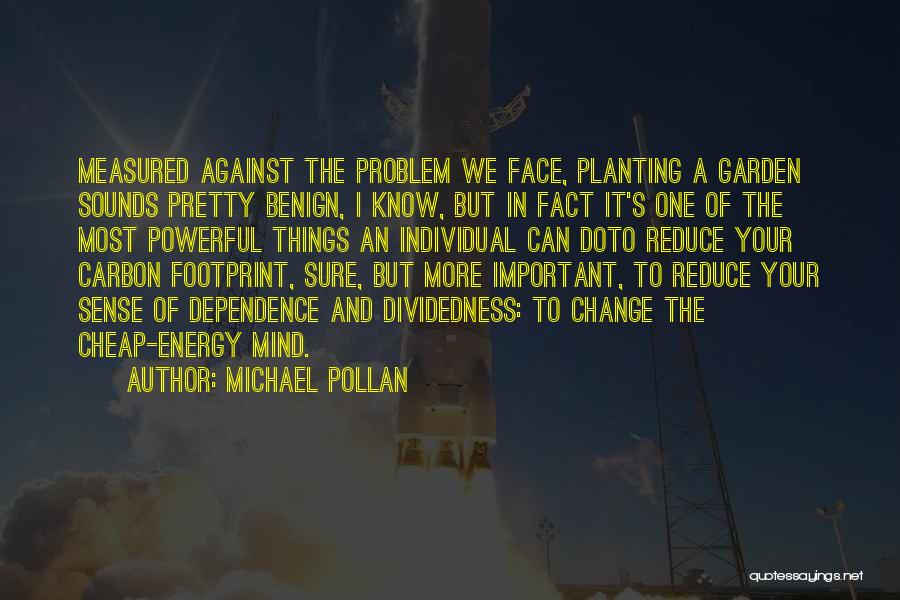 Michael Pollan Quotes: Measured Against The Problem We Face, Planting A Garden Sounds Pretty Benign, I Know, But In Fact It's One Of