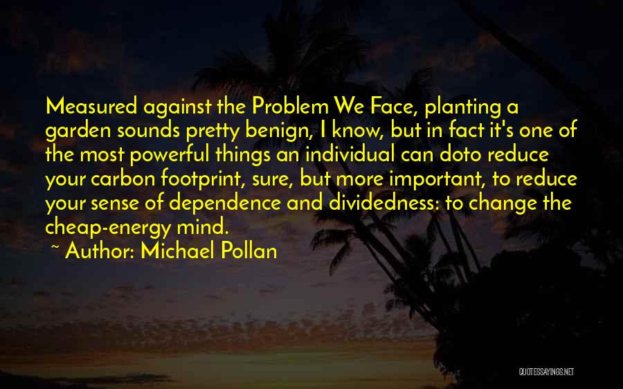 Michael Pollan Quotes: Measured Against The Problem We Face, Planting A Garden Sounds Pretty Benign, I Know, But In Fact It's One Of