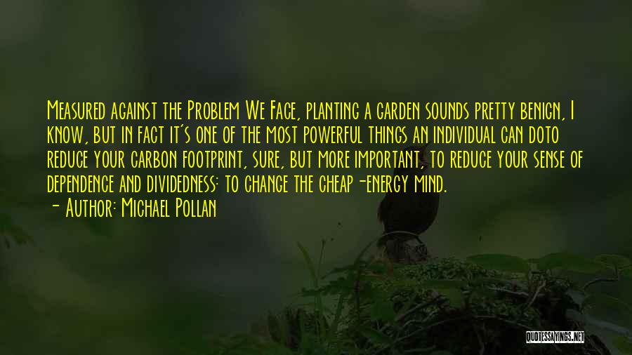 Michael Pollan Quotes: Measured Against The Problem We Face, Planting A Garden Sounds Pretty Benign, I Know, But In Fact It's One Of