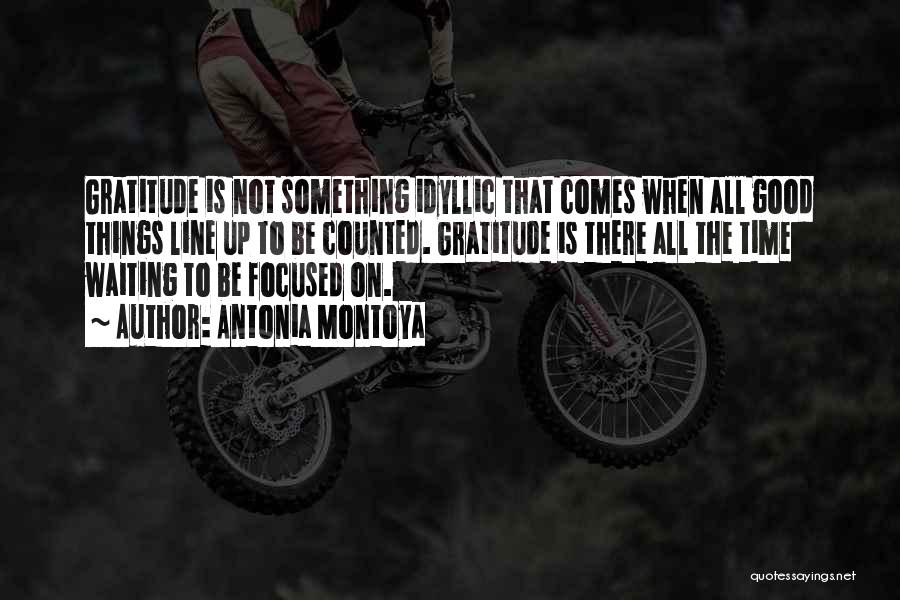 Antonia Montoya Quotes: Gratitude Is Not Something Idyllic That Comes When All Good Things Line Up To Be Counted. Gratitude Is There All