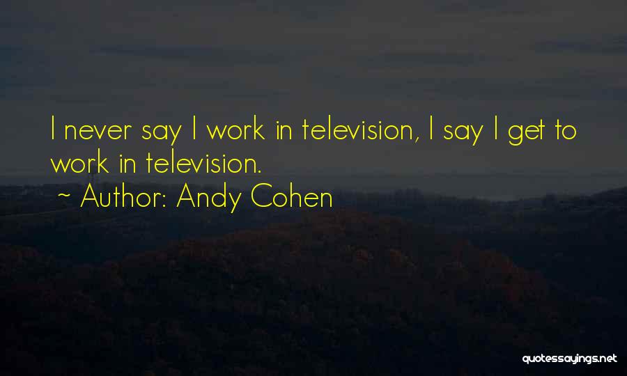 Andy Cohen Quotes: I Never Say I Work In Television, I Say I Get To Work In Television.