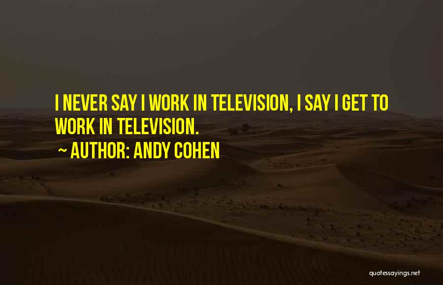 Andy Cohen Quotes: I Never Say I Work In Television, I Say I Get To Work In Television.