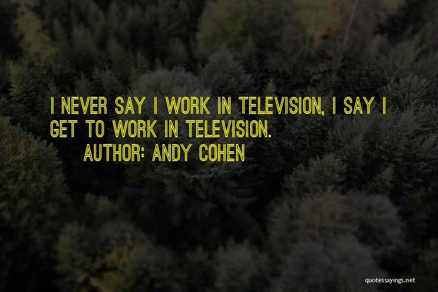 Andy Cohen Quotes: I Never Say I Work In Television, I Say I Get To Work In Television.