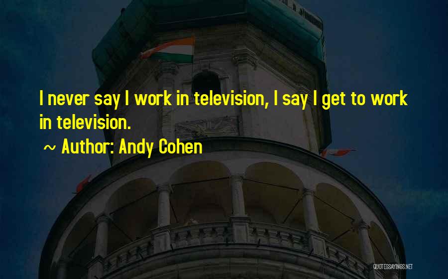 Andy Cohen Quotes: I Never Say I Work In Television, I Say I Get To Work In Television.