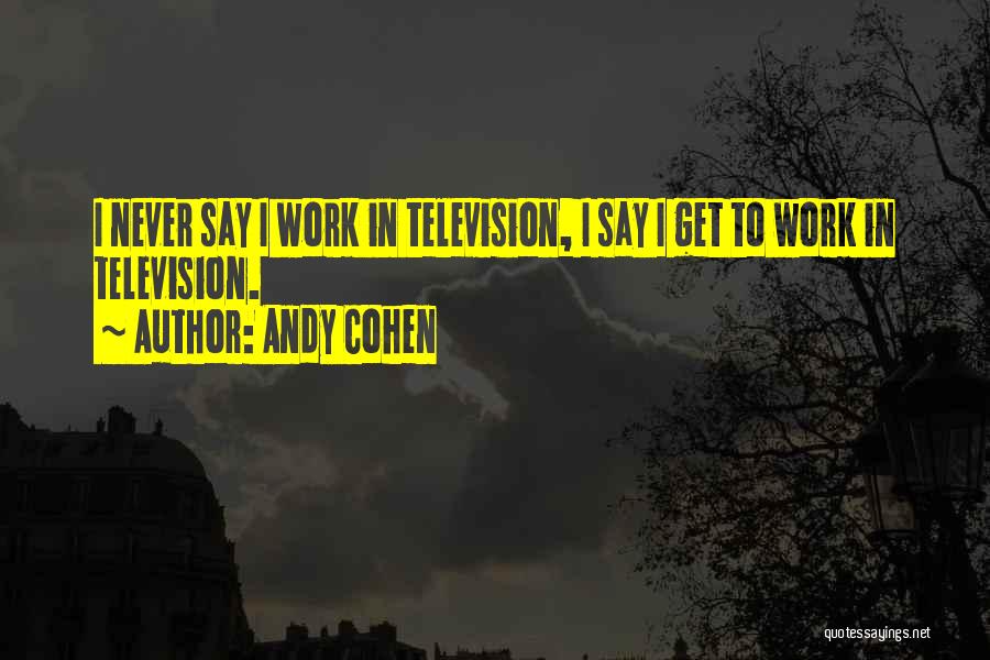 Andy Cohen Quotes: I Never Say I Work In Television, I Say I Get To Work In Television.