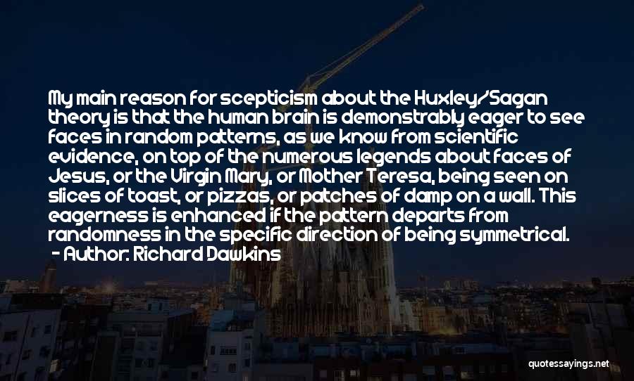 Richard Dawkins Quotes: My Main Reason For Scepticism About The Huxley/sagan Theory Is That The Human Brain Is Demonstrably Eager To See Faces