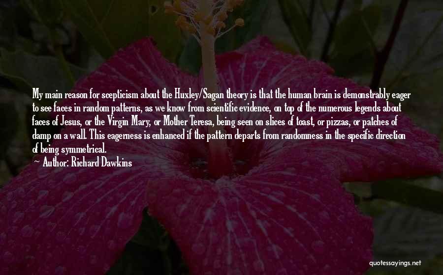 Richard Dawkins Quotes: My Main Reason For Scepticism About The Huxley/sagan Theory Is That The Human Brain Is Demonstrably Eager To See Faces