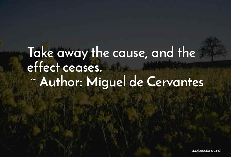 Miguel De Cervantes Quotes: Take Away The Cause, And The Effect Ceases.