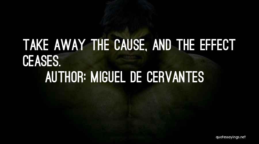 Miguel De Cervantes Quotes: Take Away The Cause, And The Effect Ceases.