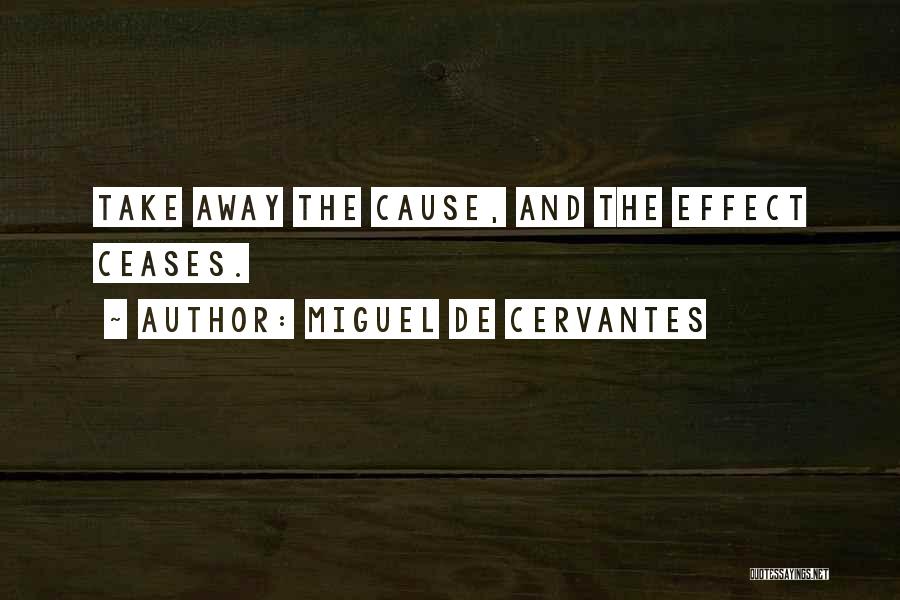 Miguel De Cervantes Quotes: Take Away The Cause, And The Effect Ceases.