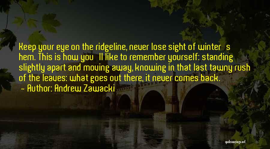 Andrew Zawacki Quotes: Keep Your Eye On The Ridgeline, Never Lose Sight Of Winter's Hem. This Is How You'll Like To Remember Yourself: