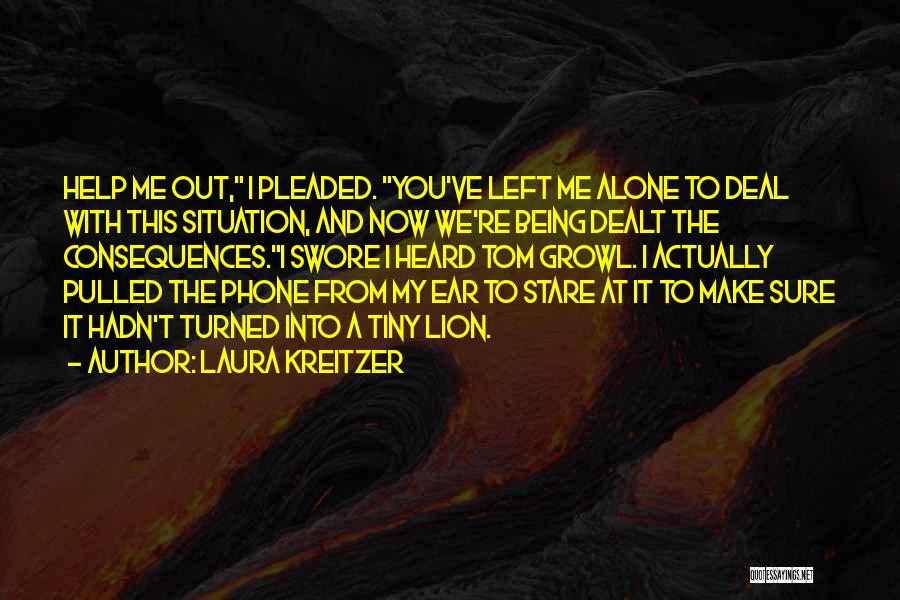 Laura Kreitzer Quotes: Help Me Out, I Pleaded. You've Left Me Alone To Deal With This Situation, And Now We're Being Dealt The