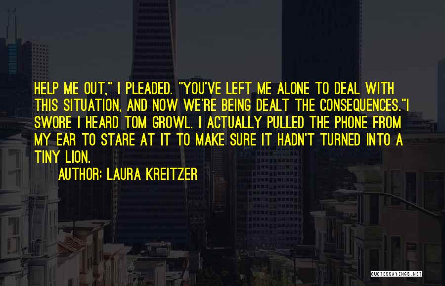 Laura Kreitzer Quotes: Help Me Out, I Pleaded. You've Left Me Alone To Deal With This Situation, And Now We're Being Dealt The