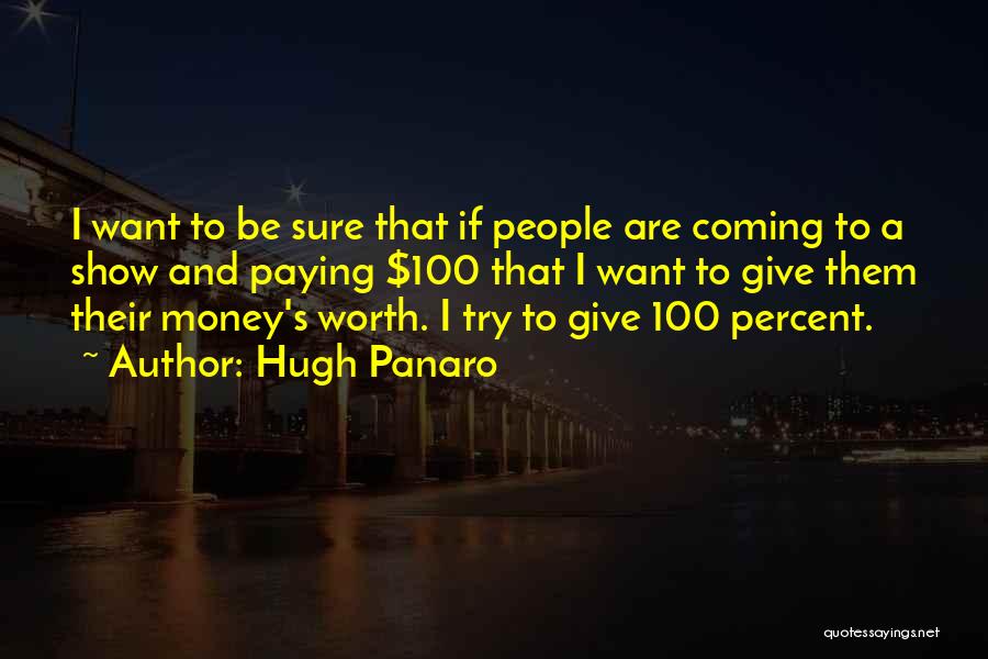 Hugh Panaro Quotes: I Want To Be Sure That If People Are Coming To A Show And Paying $100 That I Want To