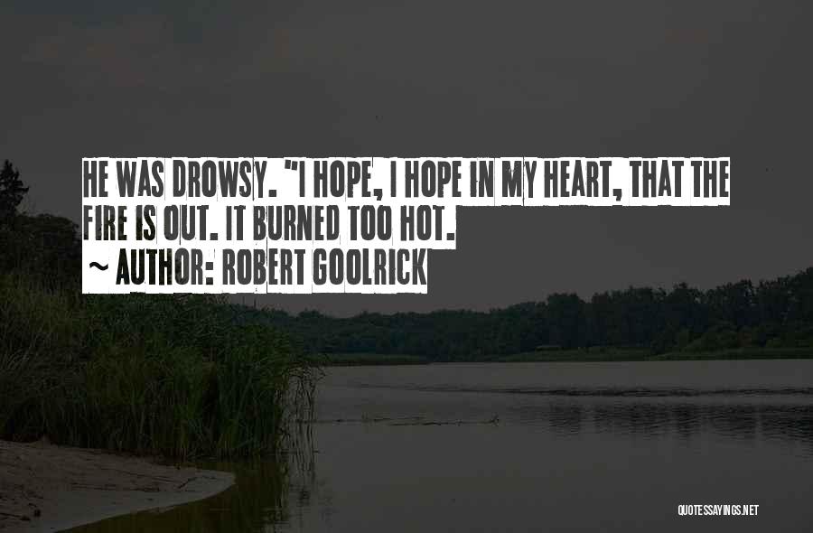 Robert Goolrick Quotes: He Was Drowsy. I Hope, I Hope In My Heart, That The Fire Is Out. It Burned Too Hot.