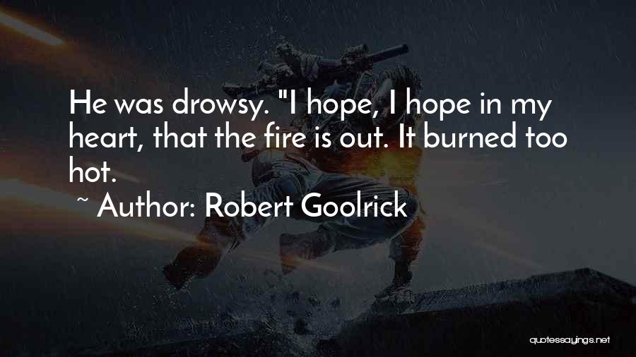 Robert Goolrick Quotes: He Was Drowsy. I Hope, I Hope In My Heart, That The Fire Is Out. It Burned Too Hot.