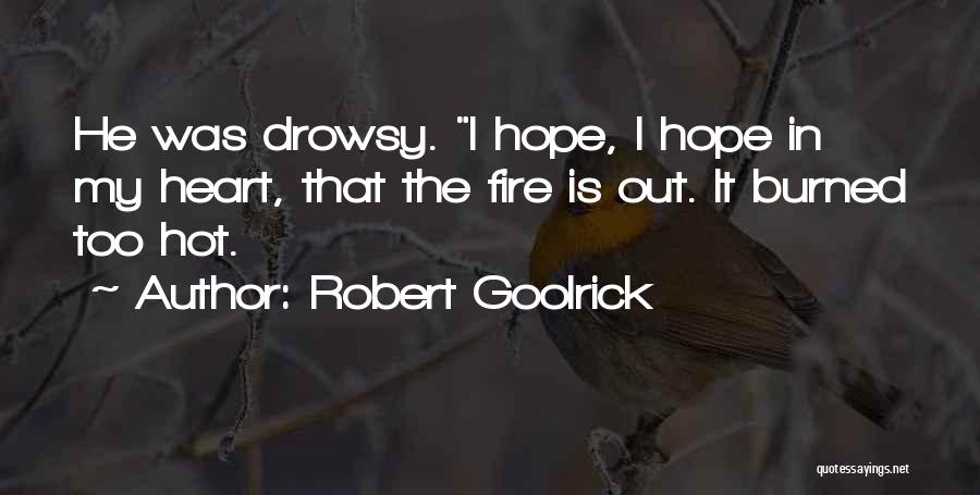 Robert Goolrick Quotes: He Was Drowsy. I Hope, I Hope In My Heart, That The Fire Is Out. It Burned Too Hot.