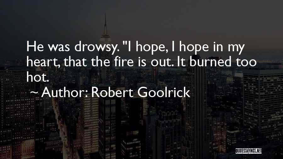 Robert Goolrick Quotes: He Was Drowsy. I Hope, I Hope In My Heart, That The Fire Is Out. It Burned Too Hot.