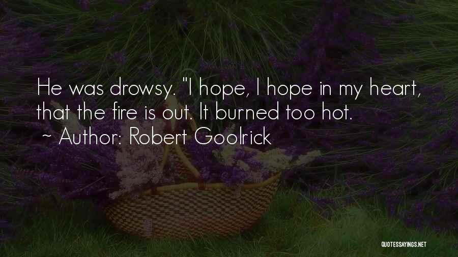 Robert Goolrick Quotes: He Was Drowsy. I Hope, I Hope In My Heart, That The Fire Is Out. It Burned Too Hot.
