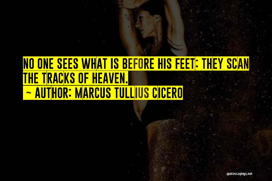 Marcus Tullius Cicero Quotes: No One Sees What Is Before His Feet: They Scan The Tracks Of Heaven.
