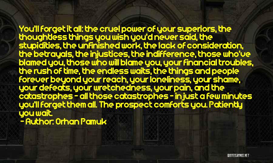 Orhan Pamuk Quotes: You'll Forget It All: The Cruel Power Of Your Superiors, The Thoughtless Things You Wish You'd Never Said, The Stupidities,