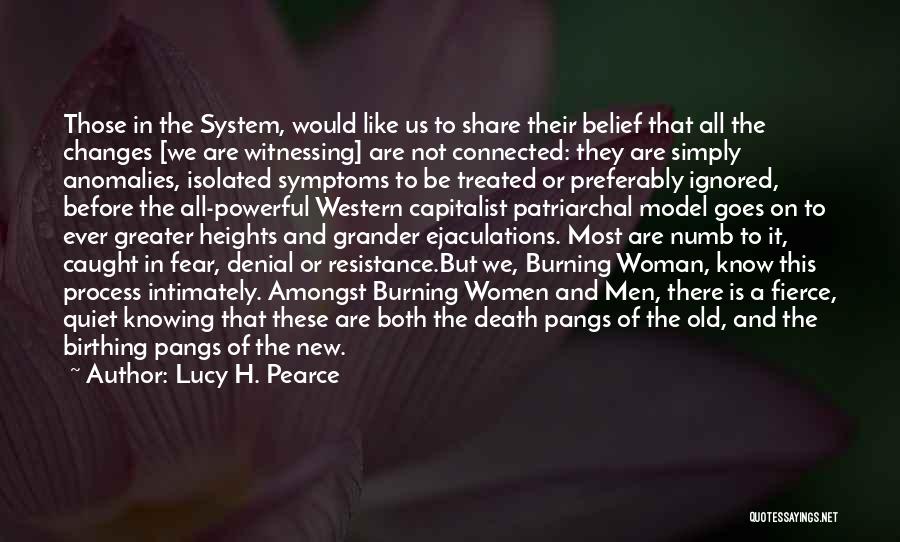 Lucy H. Pearce Quotes: Those In The System, Would Like Us To Share Their Belief That All The Changes [we Are Witnessing] Are Not