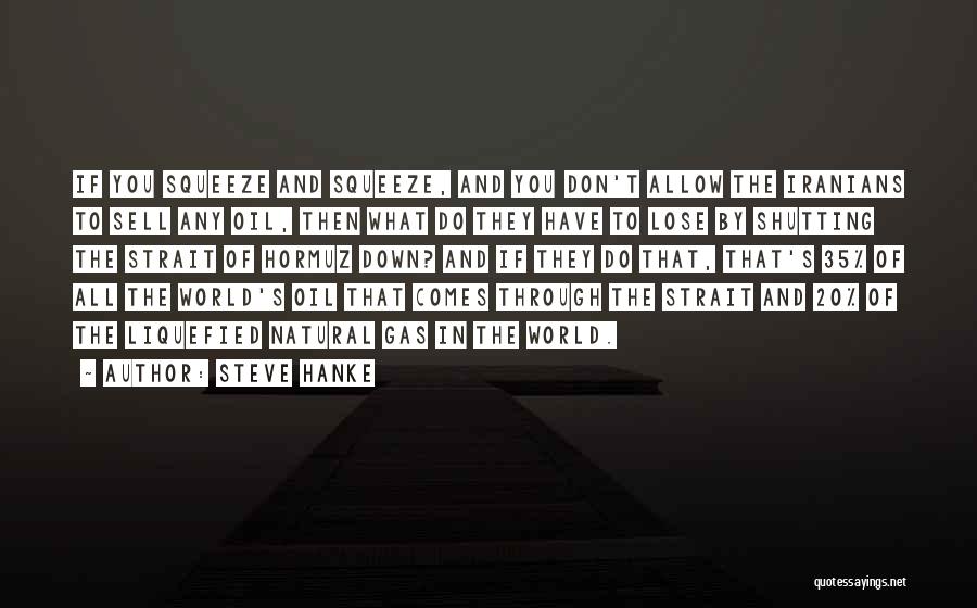 Steve Hanke Quotes: If You Squeeze And Squeeze, And You Don't Allow The Iranians To Sell Any Oil, Then What Do They Have