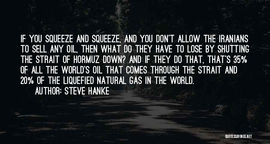 Steve Hanke Quotes: If You Squeeze And Squeeze, And You Don't Allow The Iranians To Sell Any Oil, Then What Do They Have