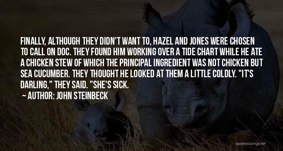 John Steinbeck Quotes: Finally, Although They Didn't Want To, Hazel And Jones Were Chosen To Call On Doc. They Found Him Working Over