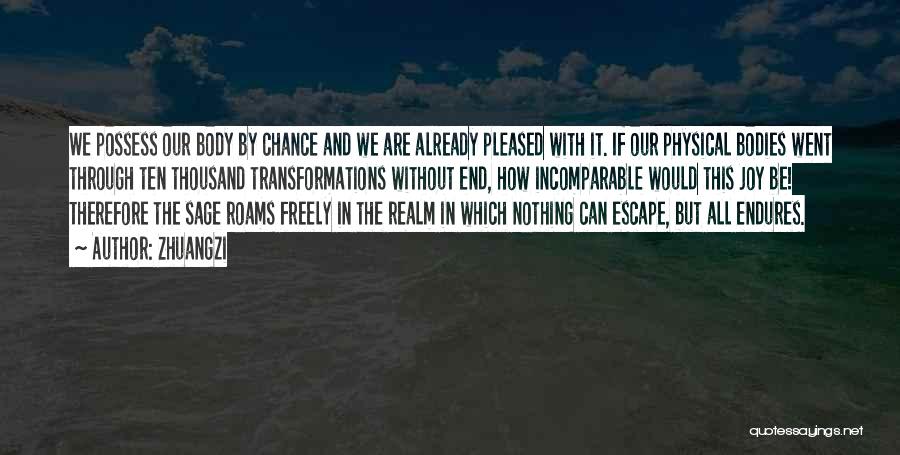 Zhuangzi Quotes: We Possess Our Body By Chance And We Are Already Pleased With It. If Our Physical Bodies Went Through Ten