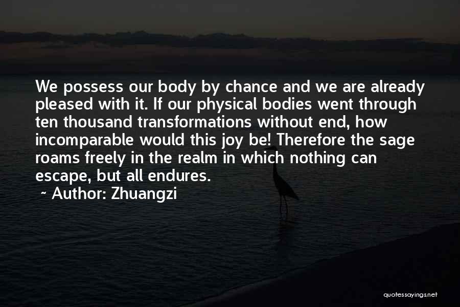 Zhuangzi Quotes: We Possess Our Body By Chance And We Are Already Pleased With It. If Our Physical Bodies Went Through Ten