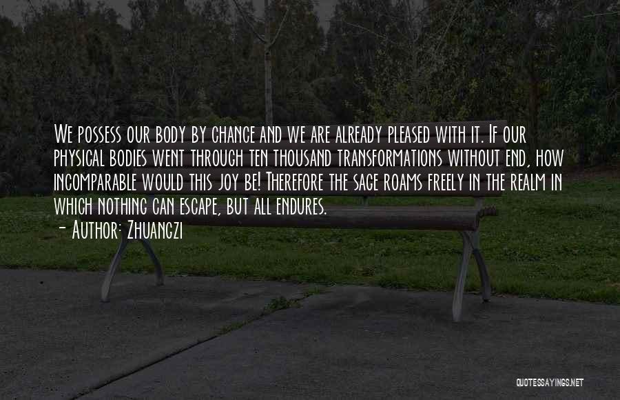 Zhuangzi Quotes: We Possess Our Body By Chance And We Are Already Pleased With It. If Our Physical Bodies Went Through Ten