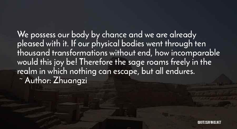 Zhuangzi Quotes: We Possess Our Body By Chance And We Are Already Pleased With It. If Our Physical Bodies Went Through Ten
