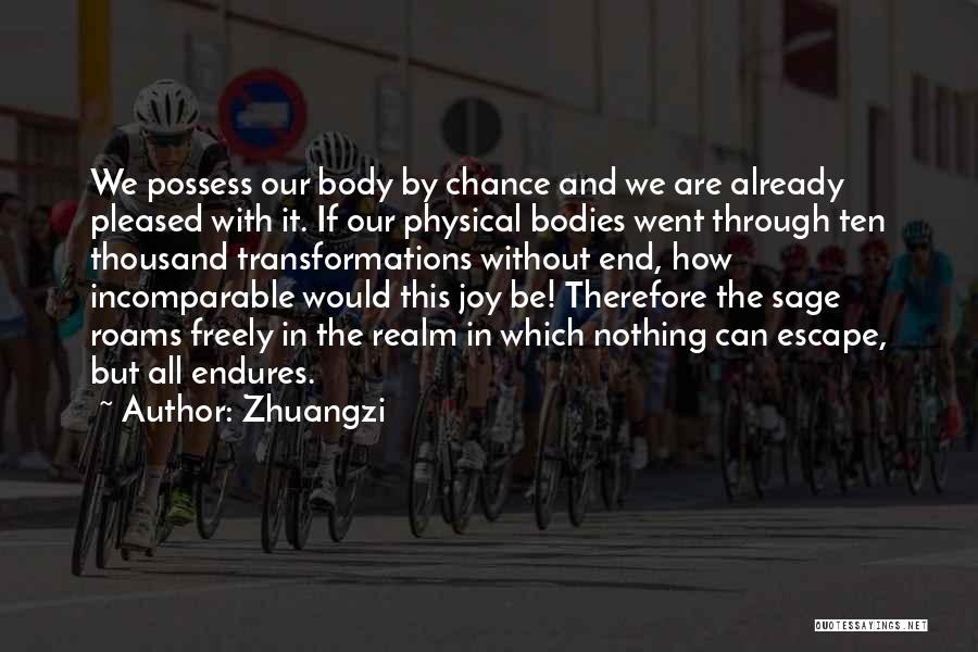Zhuangzi Quotes: We Possess Our Body By Chance And We Are Already Pleased With It. If Our Physical Bodies Went Through Ten