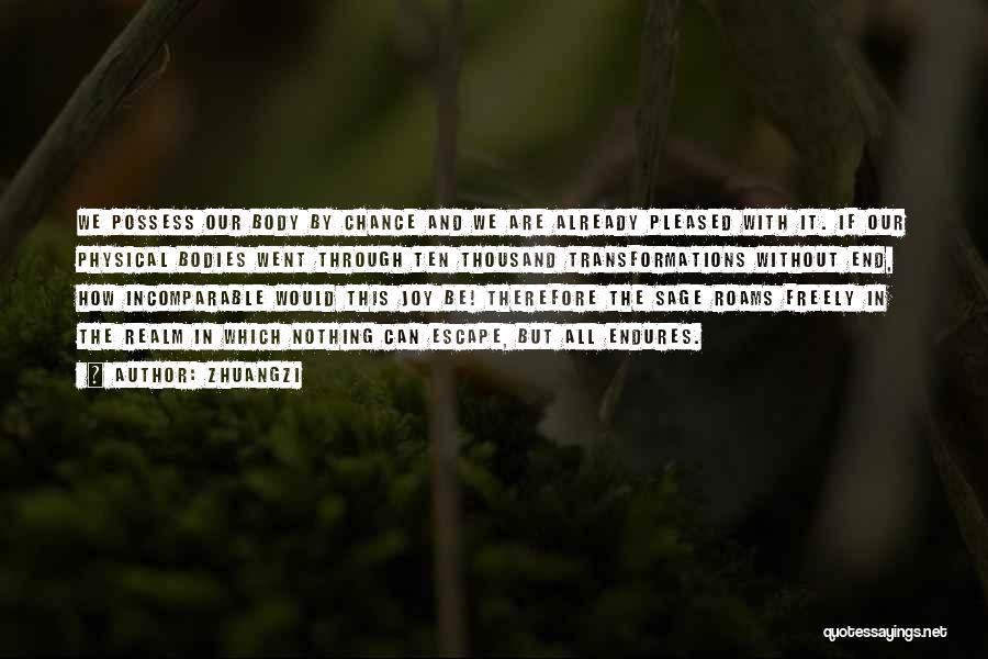 Zhuangzi Quotes: We Possess Our Body By Chance And We Are Already Pleased With It. If Our Physical Bodies Went Through Ten