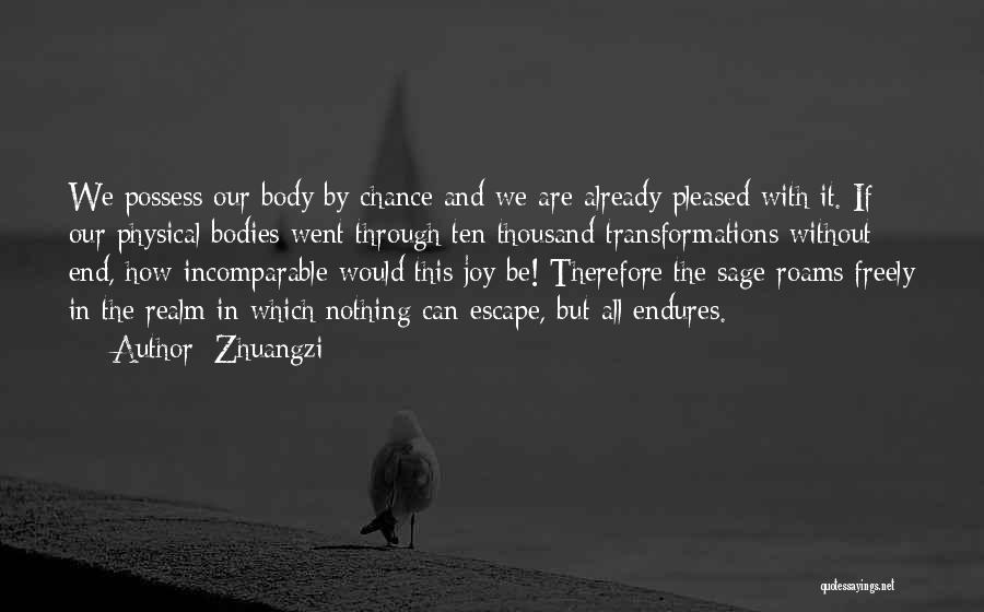 Zhuangzi Quotes: We Possess Our Body By Chance And We Are Already Pleased With It. If Our Physical Bodies Went Through Ten