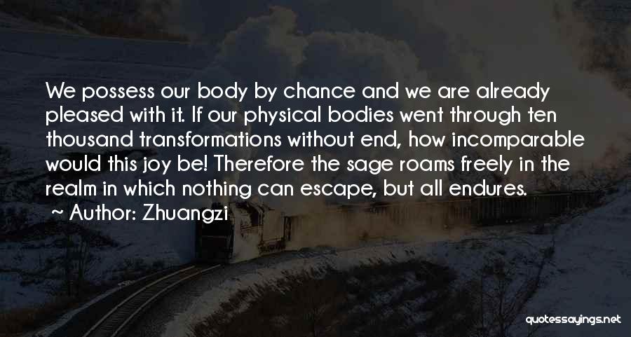 Zhuangzi Quotes: We Possess Our Body By Chance And We Are Already Pleased With It. If Our Physical Bodies Went Through Ten