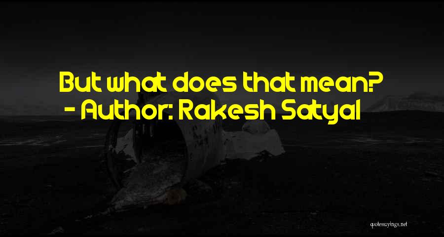 Rakesh Satyal Quotes: But What Does That Mean?